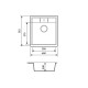 Adamant Kitchen sink Brick, artificial stone, square, no drainboard, 460x515x200mm, bowl - 1, over-mounted, Old stone (000000461)