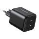 Зарядное устройство Ugreen X526 2xUSB-C PD45W GaN black (65058)