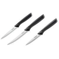 Tefal Набор ножей Essential, 3шт, нержавеющая сталь, пластик, черный (K2219455)