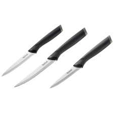 Tefal Set knife, Essential, 3pcs, stainless steel, plastic, black (K2219455)