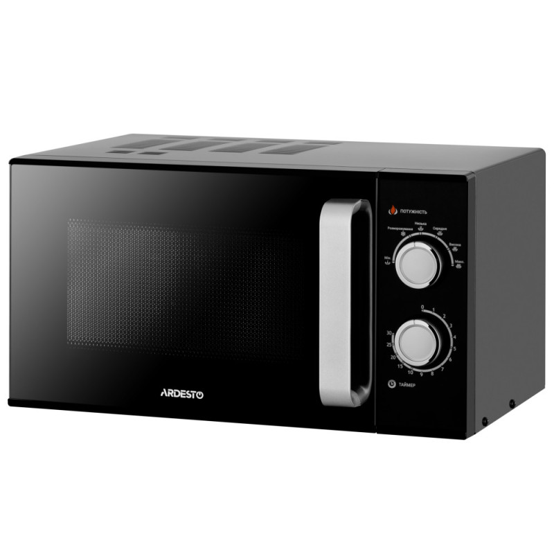 ARDESTO Microwave oven, 23L, mechanical control, 900W, handle opening, black (GO-M923B)