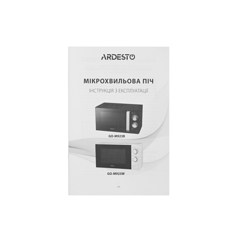 ARDESTO Microwave oven, 23L, mechanical control, 900W, handle opening, black (GO-M923B)