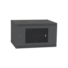Шкаф настенный Ipcom 6U, 600*450, перфорированные дверцы, RAL9005 (СН-6U-060х045-ДП-9005)