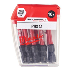 Milwaukee Shockwave Bits, Set of 10, PH2x50mm (4932430855)
