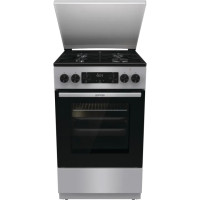 Gorenje Combination stove, 62 L, 50 x 60 cm, metal lid, display, enameled grates, titanium (GK5C64SH)