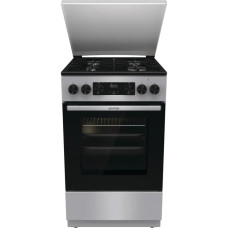 Gorenje Combination stove, 62 L, 50 x 60 cm, metal lid, display, enameled grates, titanium (GK5C64SH)