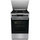 Gorenje Combination stove, 62 L, 50 x 60 cm, metal lid, display, enameled grates, titanium (GK5C64SH)
