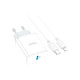 Зарядное устройство HOCO C104A USB-C PD20W + cable USB-C to Lightning white (6931474782908)