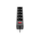 Мережевий фільтр живлення REAL-EL RS-Protect 505, 5m, black (EL122300046)
