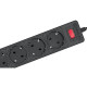 Мережевий фільтр живлення REAL-EL RS-Protect 505, 5m, black (EL122300046)