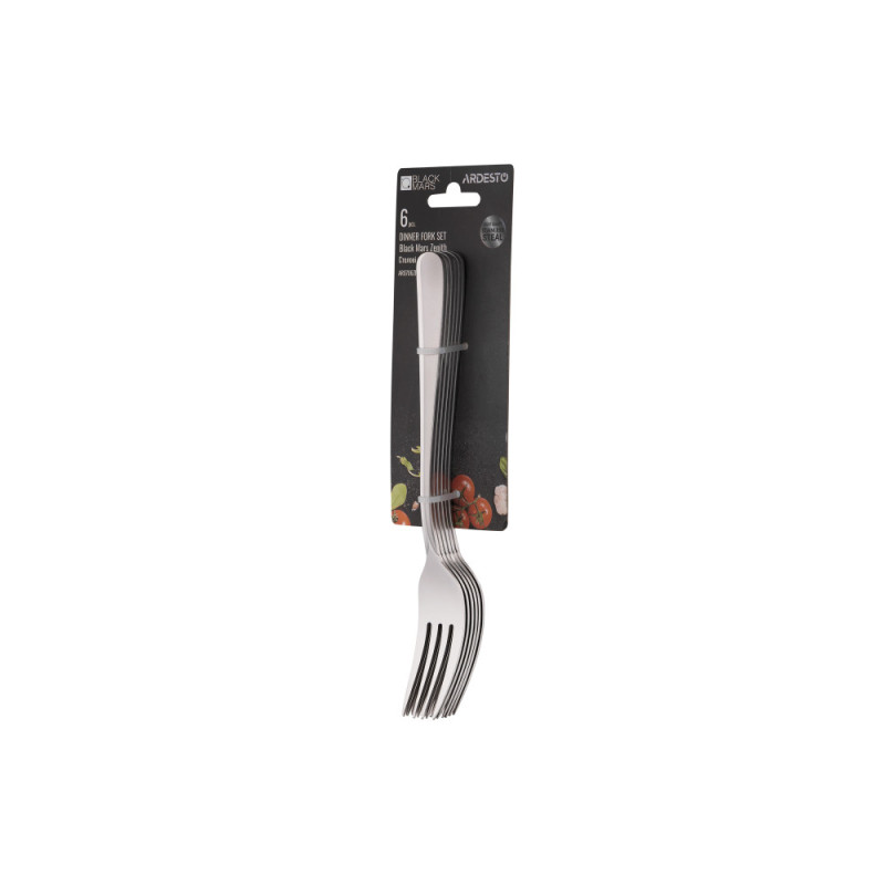 ARDESTO Table forks set Black Mars Zenith, 6pcs, stainless steel (AR0706ZF)