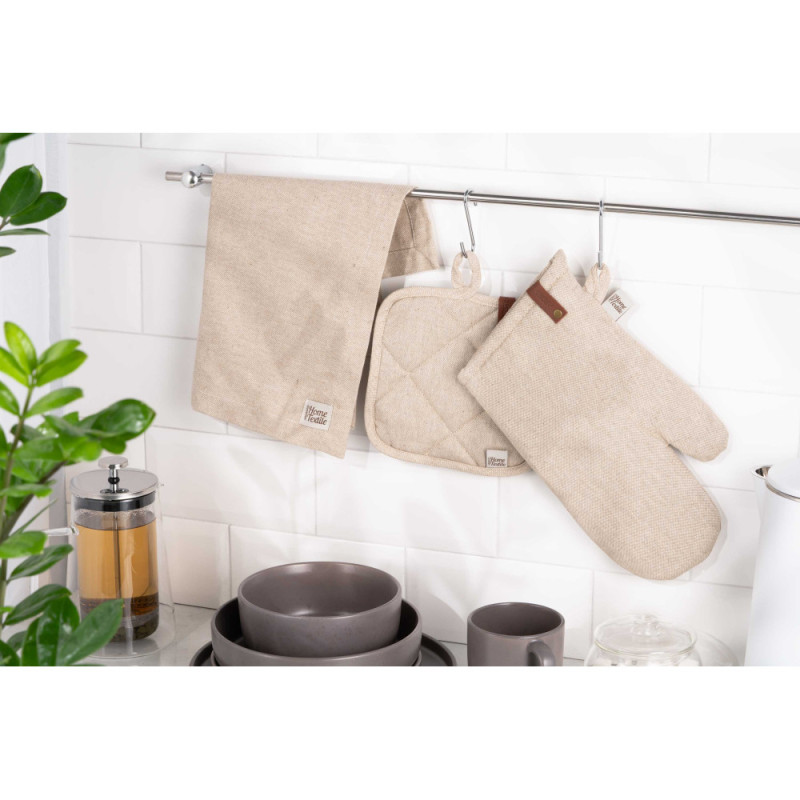 ARDESTO Potholder Oliver, beige, 20x20 cm, 100% cotton (filling batting) (ART04OB)