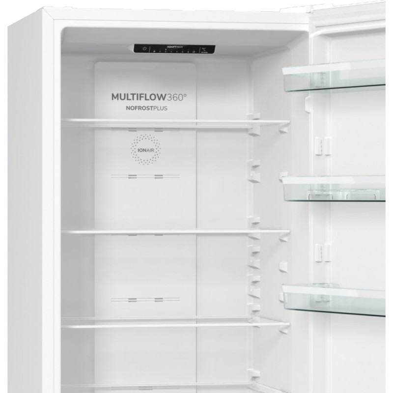 Gorenje Холодильник с нижн. мороз. камерой, 200х60х60см, 2 дв., 235(96)л, А++, NoFrost+, Зона св-ти, белый (NRK6202EW4)
