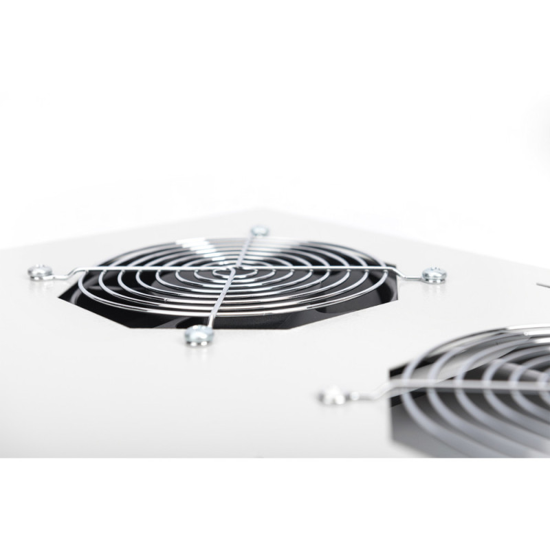 Digitus Панель вентиляторів 19" Roof, 2 fans, thermostat, RAL 7035 (DN-19FAN-2-N)