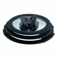 Tefal Set of glass lids Ingenio, 16 cm, 18 cm, 20 cm, glass, plastic, black (L9849053)