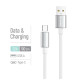 Дата кабель USB 2.0 AM to USB-C 1.0m 3A zinc alloy braided white ColorWay (CW-CBUC098-WT)