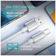 Дата кабель USB 2.0 AM to USB-C 1.0m 3A zinc alloy braided white ColorWay (CW-CBUC098-WT)