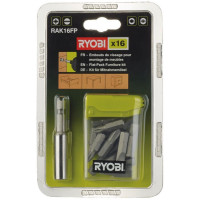 Ryobi Bit set RAK16FP 15 bits 25mm magnetic bit holder 60mm (5132002679)