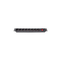 Силовой блок Eserver 19" 8 розеток, выкл., алюм. корпус PDU 220В, 16А (WT-2261A-GER-8WAY-WO)