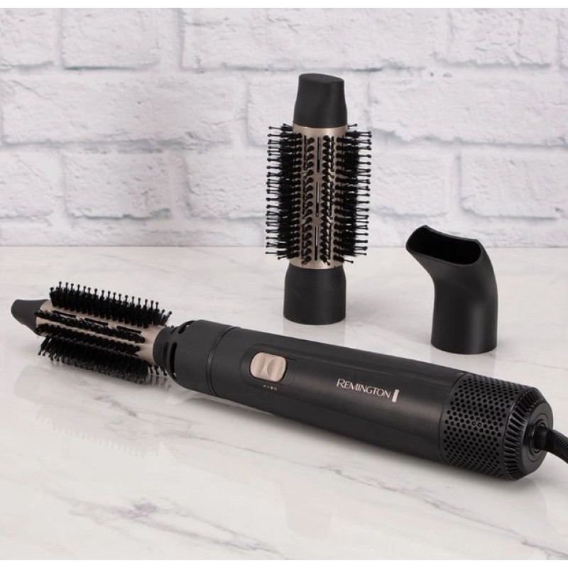 Remington Фен-щетка Blow Dry & Style Caring, 800Вт, режимов-2, ионизиция, хол. обдув, керамика, черный (AS7300)