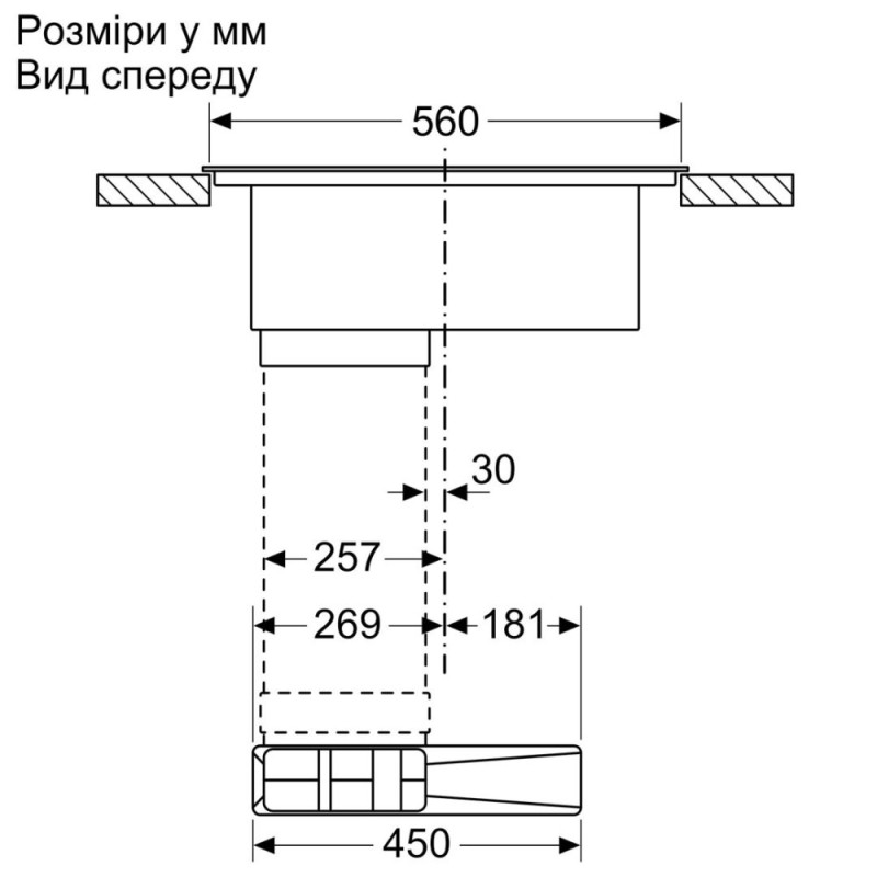 Bosch Варочная поверхность с вытяжкой - индукция/60см/4конф/черный (PIE611B15E)