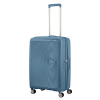 American Tourister Валіза American Tourister, Soundbox, поліпропілен, середня, 67см, 71.5/81л, TSA, 4 колеса, EXP, сіро-синій (32G*51002)