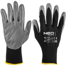 Neo Tools Рукавички робочі Neo Tools поліестер з нітриловим покриттям, р.10, сіро-чорний (97-647K-10)