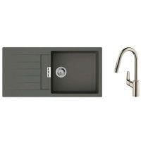 Hansgrohe Набор для кухни, гранитная мойка S520-F480 + смес. Focus M41, серый камень-сталь (43358800)