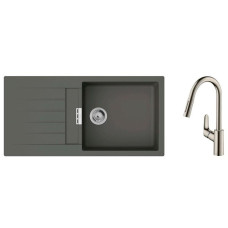 Hansgrohe Kitchen set, granite sink S520-F480 + tap Focus M41, grey stone-steel (43358800)