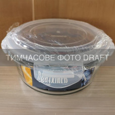 ARDESTO Контейнер для зберігання харчових продуктів Ardesto Gemini 0.95л, боросилікатне скло, пластик, круглий, прозорий (AR1295BRD)