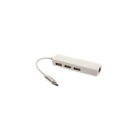 Концентратор USB 3.1 Type-C to 3 port USB 2.0 + Ethernet PowerPlant (CA910397)