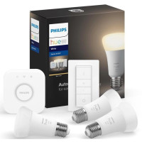 Philips Hue Starter Kit White (Bridge, Dimmer, Bulb E27 White 3pcs) (929001821620)