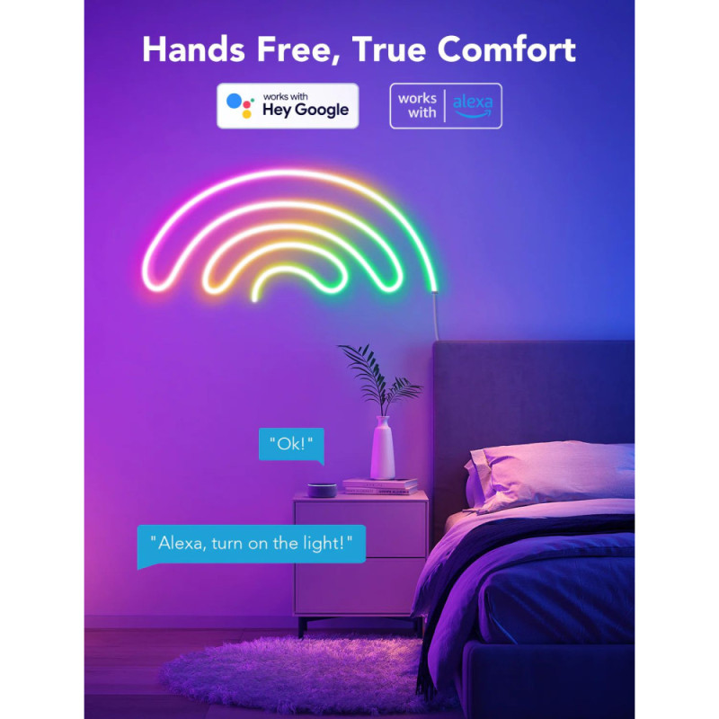 Govee Лента светодиодная умная H61A2 Neon LED Strip Light 5м Белый (H61A23D1)