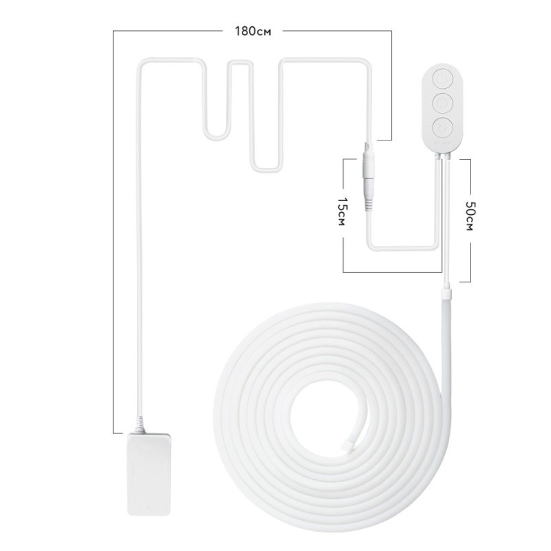 Govee Лента светодиодная умная H61A2 Neon LED Strip Light 5м Белый (H61A23D1)
