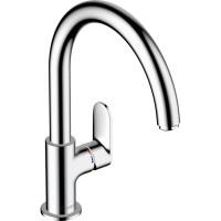 Hansgrohe Змішувач для кухні Vernis Blend M35, довж.виливу - 221мм, поворотний, 1важіль, KM260, хром (71870000)