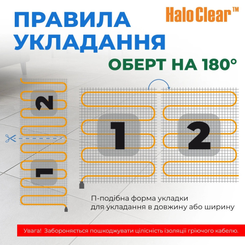 Navin Мат нагревательный HaloClear 190/680 двухжильный для систем отопления 3.5м кв, 0.5х7.0м 680Вт 230В (41-001035-0680)