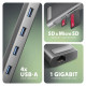 Концентратор AXAGON USB-C 9-in-1 4xUSB 3.2 + 2xUSB-C + HDMI + SD/TF + RJ45 1000Mbps + PD 100W black/gray (HMC-10HLS)