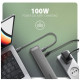 Концентратор AXAGON USB-C 9-in-1 4xUSB 3.2 + 2xUSB-C + HDMI + SD/TF + RJ45 1000Mbps + PD 100W black/gray (HMC-10HLS)