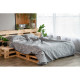 ARDESTO Bedding set 1.5 Gloria, sateen, duvet cover160x220cm, sheet 160x220cm, pillowcases (2) 50x70cm, 100% cotton, gray branch (ART1622LD)