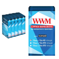 Лента к принтерам 13мм х 12м HD к. Black*5шт WWM (R13.12H5)