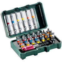 Metabo BitBox bits, set of 29 pcs, 1/4 , magnetic bit holder, adapter, SL,PH,PZ,H,T, S2 steel, case (626710000)