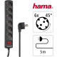 HAMA Фільтр-подовжувач мережевий 6хТип F, 3х1.5мм2, 16А, 5м, черный (00137266)