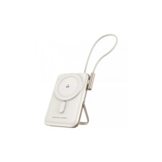 Батарея универсальная Choetech Magnetic Wireless 10000mAh 20W, PD, Qi-15W, USB-C In/Out, buid-in cabel, White (B735-CCWH)