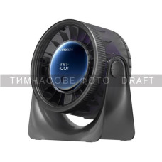 ARDESTO Вентилятор FT-M95B настільний, 12см, дисплей, акумулятор, USB-A Type-C, сірий