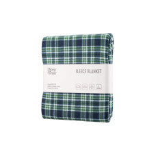 ARDESTO Fleece blanket, 160x200 cm, green plaid, 100% polyester (ART0702PB)