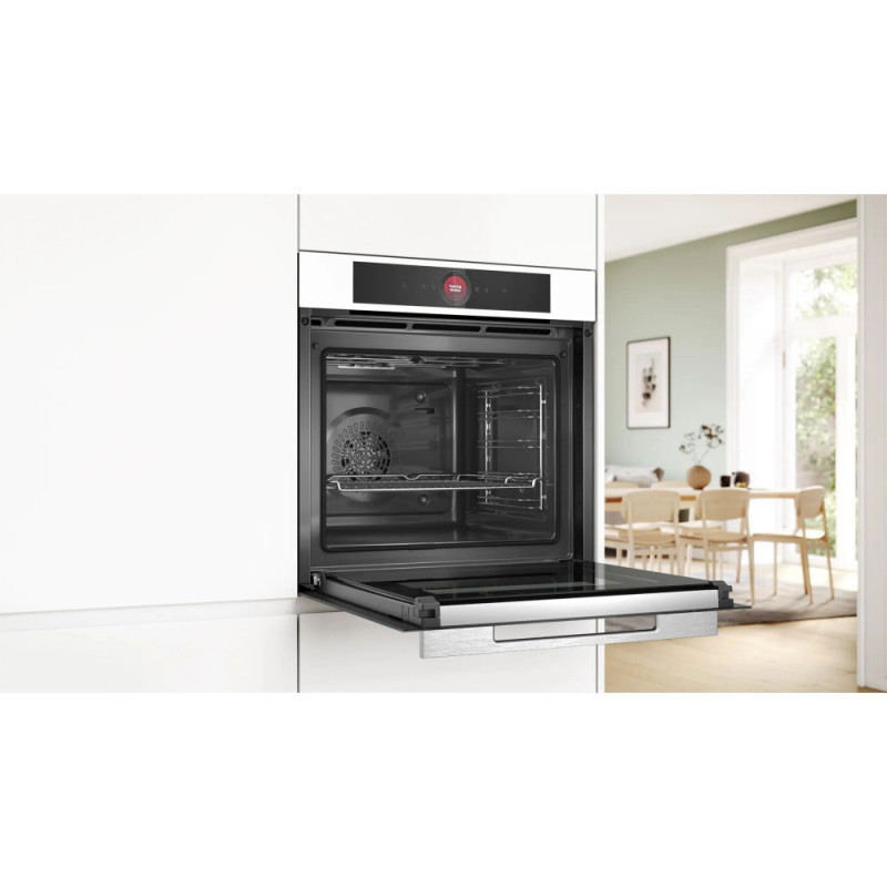 Bosch Oven electrical, 71L, A+, display, convection, Pyrolis, white (HBG7741W1)