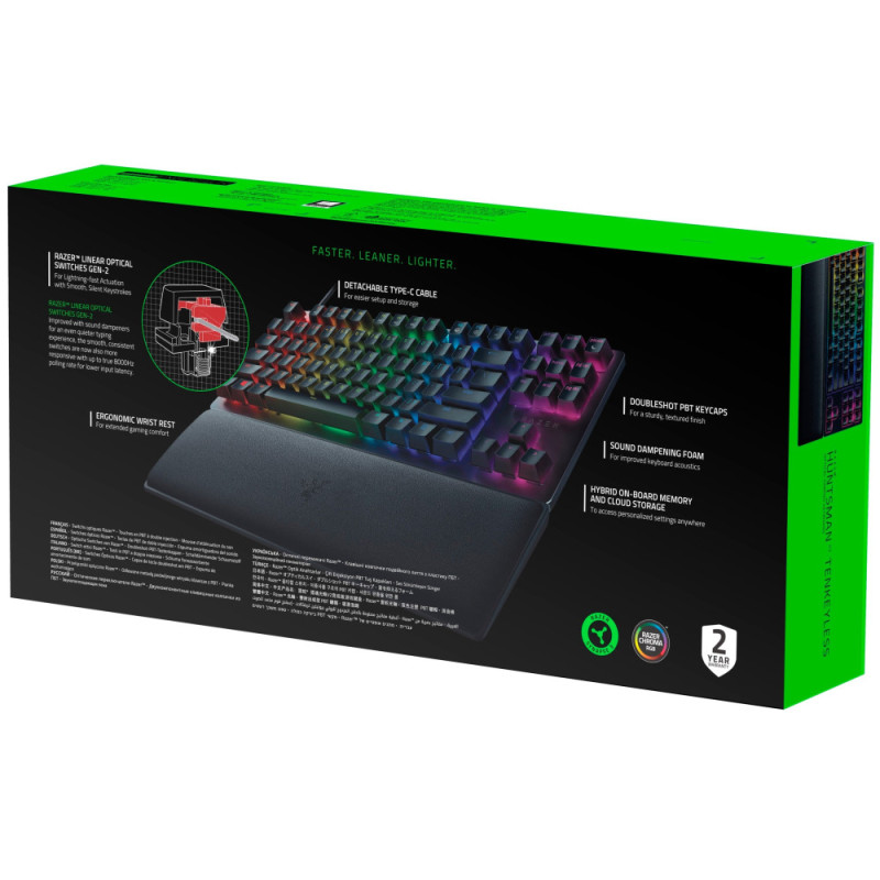 Razer Gaming Keyboard Huntsman V2 Tenkeyless Red Switch USB RU Black (RZ03-03940800-R3R1)