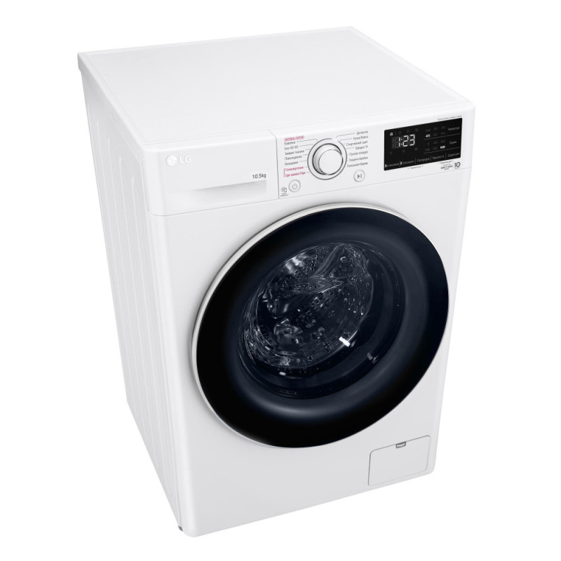 LG Пральна машина фронтальна, 10,5кг, 1400, A+++, 57см, дисплей, пара, інвертор, білий (F4V3RS0WW)