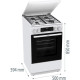 Gorenje Плита комби, 70л, 50x60см, дисплей, эмалированные реш, программатор IconLed, метал.крышка, белый (MEKS5121WM)