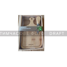 ARDESTO Набір для подачі сиру Midori, 2 предмети, 19х11х0.8см, бамбук, нержавіюча сталь (AR0936)